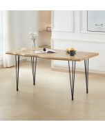 Cullompton Large Dining Table (160cm) with Live Edge Effect and Black Metal Legs