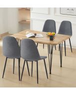 Cullompton Large Dining Table (1.2m) with 4 Dark Grey Fabric Chairs