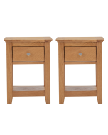 Hereford Oak Small Lamp Table With Drawer (Pair)