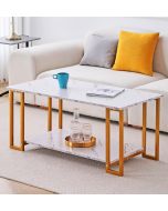 Kempley Rectangular Coffee Table with Golden Metal Legs