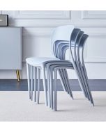 Stoker Light Grey Stackable Plastic Chairs (CHA201-GRY) x 4