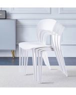 Stoker White Stackable Plastic Chairs (CHA201-WHI) x 4