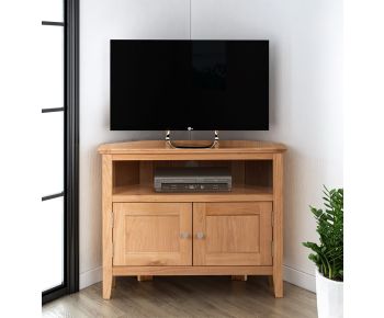 Hereford Oak Small Corner TV Unit