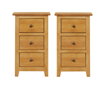 Aston 3 Drawer Small Bedside Table 35x58cm (Pair)