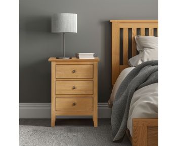 Aston 3 Drawer Bedside Table 45x60cm