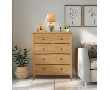 Aston Oak 2 over 3 Chest of Drawers